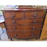 A Victorian mahogany bow front chest of two short over three long graduated drawers.