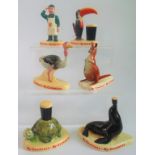 A collection of six Carltonware figures, advertising Guinness, comprising: Toucan, kangaroo,