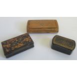 A collection of three various snuff boxes.