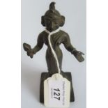 A small bronze figure of a Tibetan deity. Condition Report: Overall condition good.