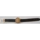 A mid 20th century 18ct gold gentleman's wrist watch.