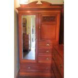 An Edwardian satin walnut compactum. Condition Report: 220cm high.