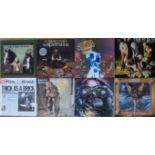 Eight vinyl albums relating to Jethro Tull, titles comprising: This Was, War Child, Heavy Horses,