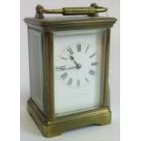 A 19th century brass carriage clock.