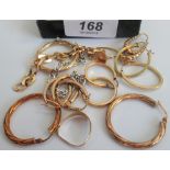 A quantity of miscellaneous 9ct gold items to include rings, earrings,