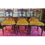 A set of four Edwardian dining chairs together with two further dining chairs.