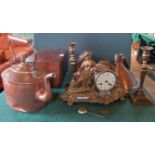 A quantity of miscellaneous items to include a gilt metal French mantle clock,