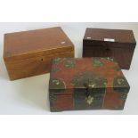 A mahogany and Tunbridge ware inlaid jewellery box,