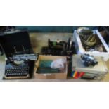 A large quantity of miscellaneous items to include a cased sterling continental typewriter,