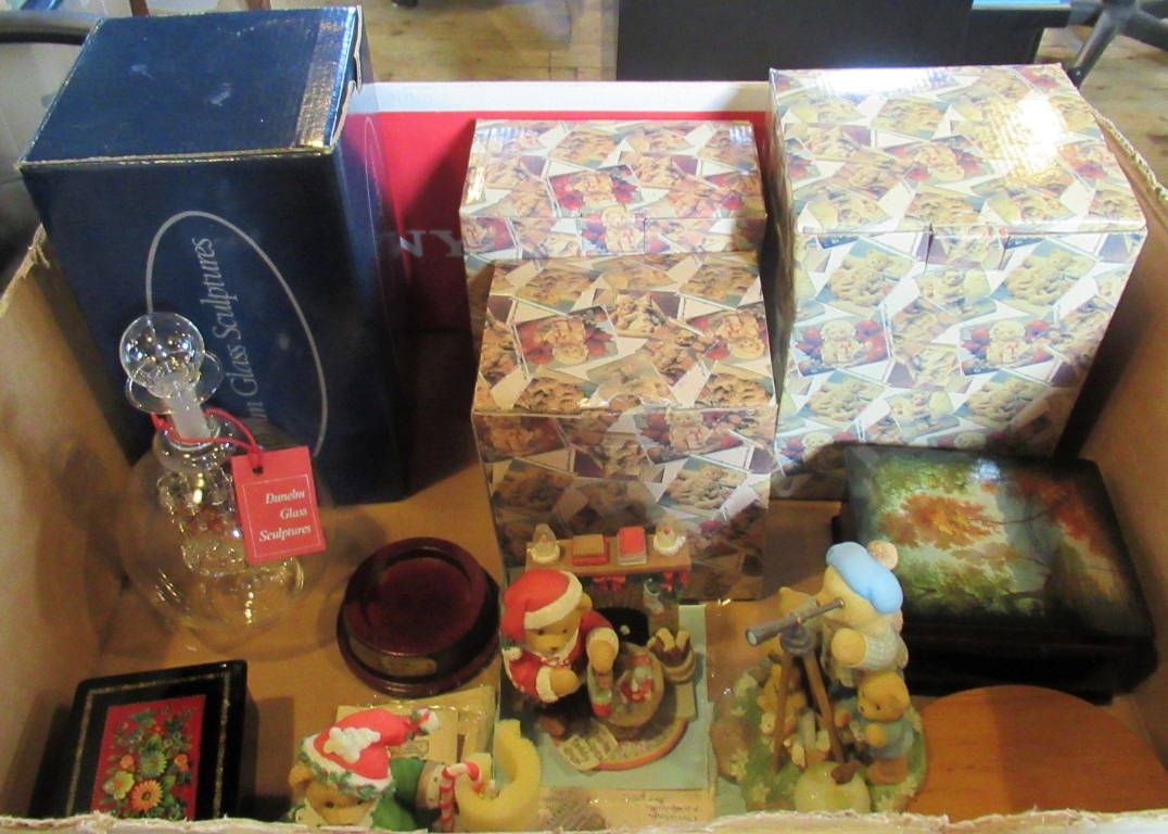 A quantity of miscellaneous items, to include: three Cherished Teddies,