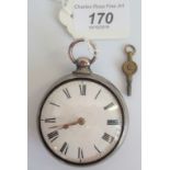 A 19th century hallmarked cased verge watch, Birmingham 1828.