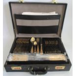 A gold plated SBS Bestecke cutlery set in original attache case.