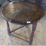 A 19th and later oak cricket table (converted).