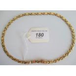 A 9ct gold heavy bone link necklace, marked 375. Condition Report: Weight = 20.