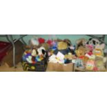 Four boxes containing a large quantity of miscellaneous Ty Beanie Babies and associate soft toys.