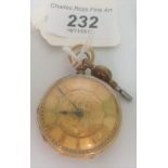 A mid-Victorian 18ct gold open faced pocket watch,