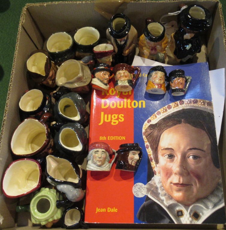 A collection of twenty-two small and miniature Royal Doulton character jugs,