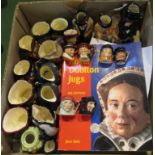 A collection of twenty-two small and miniature Royal Doulton character jugs,