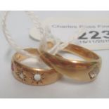 Two 18ct gold rings. Condition Report: Weight = 7.