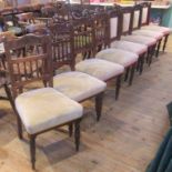 A collection of eight Edwardian dining chairs (2 sets of four).