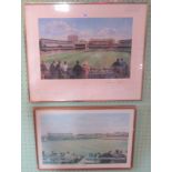 Two gilt framed and glazed prints, 'Lords' by Alan Fearnley,