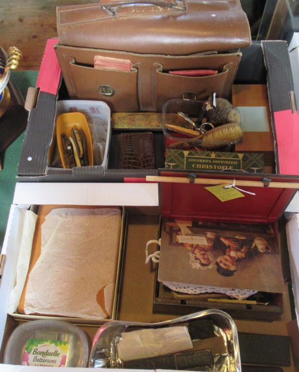Two boxes containing a large quantity of miscellaneous items,