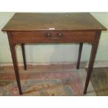A late 19th century oak single drawer side table. Condition Report: 76cm wide.