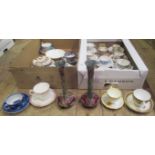 Two boxes containing a quantity of miscellaneous china and teawares,