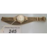 A lady's 9ct gold Cyma wristwatch,