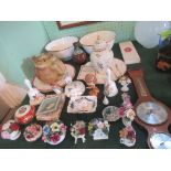 A large quantity of various china, to include: Aynsley flower ornaments, two large Wedgwood bowls,