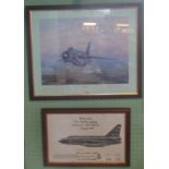 Two framed and glazed aviation prints, 'The Striker' by John Pettitt,