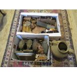 A quantity of miscellaneous items, to include: pair of elephant bookends, carved figures,