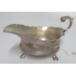 A 20th century hallmarked sauce boat, London 1927.