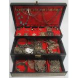 A large quantity of mixed silver, white metal and costume jewellery,