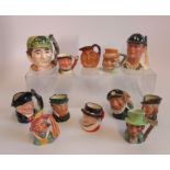 A collection of twelve various character jugs, to include: The Hampshire Cricketer, Old Salt,