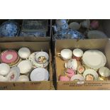 Four boxes containing a large quantity of miscellaneous china, to include: vegetable tureens,
