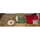 Three boxes containing a large quantity of miscellaneous glassware,