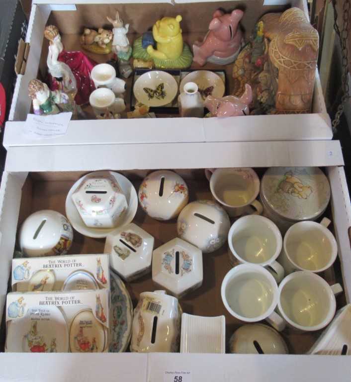 Two boxes containing a large quantity of miscellaneous china,