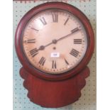 A 19th century single fusee mahogany wall clock.