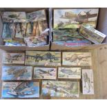 Two boxes containing a large quantity of Airfix aviation kits, some still in sealed bags,