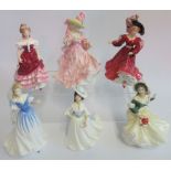 A collection of six Royal Doulton figurines, comprising: Sweet Sixteen HN3648, Josephine HN4223,