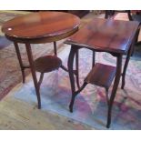 An Edwardian mahogany circular two tier occasional table,