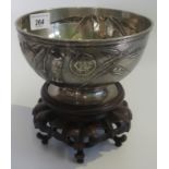 An early 20th century Chinese export silver bowl in the manner of Sing-Fat & Co.