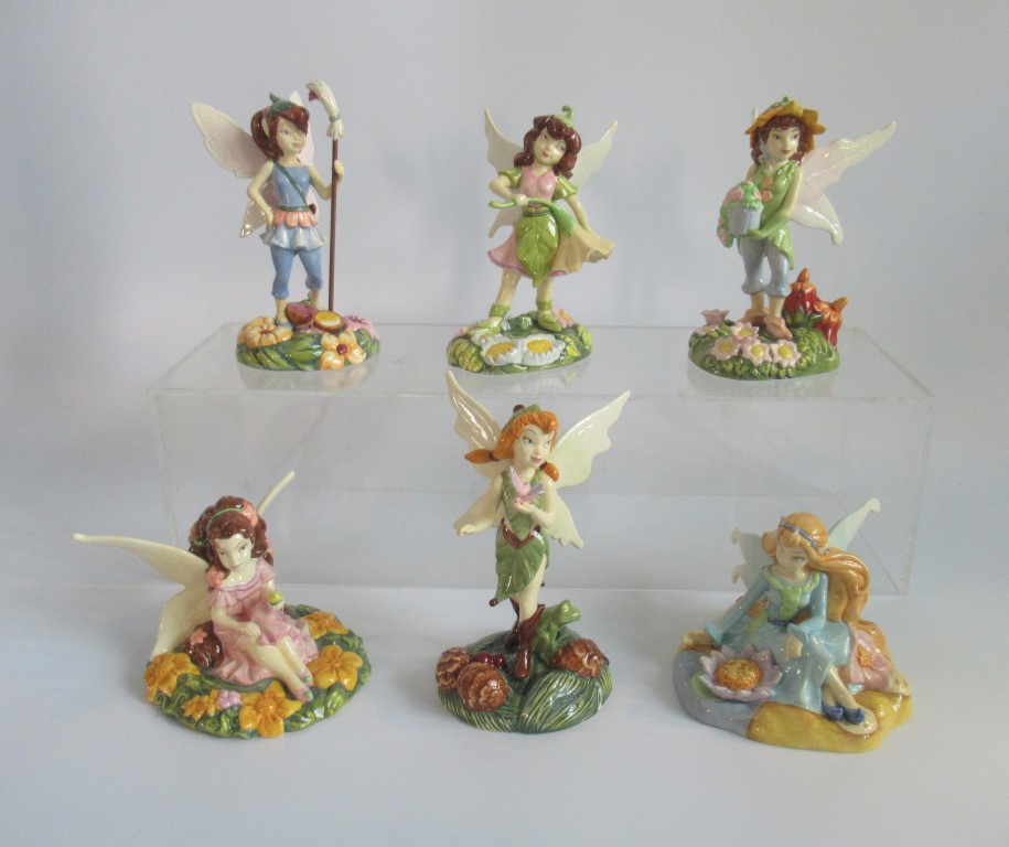 A collection of six Royal Doulton Disney fairy figurines, comprising: Rani, Beth, Prilla,