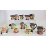 A collection of twelve various character jugs, to include: Old Charlie, The Poacher,