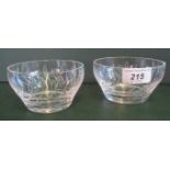 John Luxton, a pair of mid-20th century Stuart 'Ribbon pattern' glass bowls.