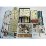 A box containing a large quantity of miscellaneous items, to include: opera glasses,