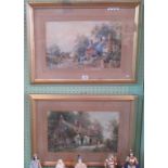 Joseph Hughes Clayton, a pair of gilt framed and glazed watercolours,