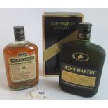 One bottle of Remy Martin fine Champagne Cognac, 35cl, together with a bottle of Martell Cognac,