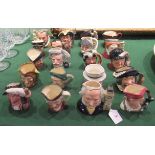 A collection of twenty Royal Doulton character jugs, to include: John Doulton, Auld Mac, Blacksmith,